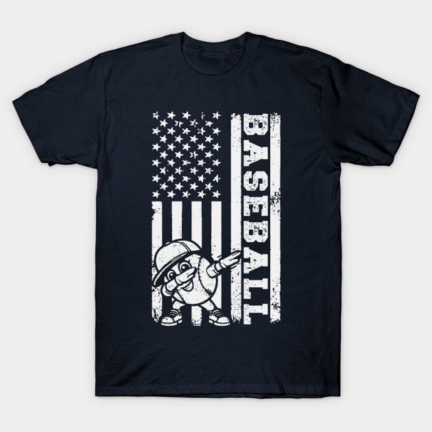 Baseball American Flag T-Shirt by Etopix